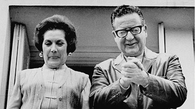 Hortensia Bussi with her husband Salvador Allende in 1970.