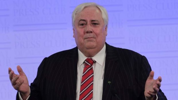 "As you know, Tony Abbott wouldn't be Prime Minister today if it wasn't for the fact that we gave him our preferences": Clive Palmer.