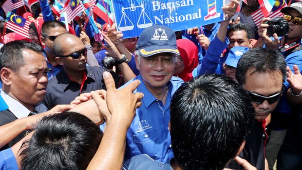 Malaysia's Prime Minister Najib Razak campaigns ahead of the election, set to be one of the closest in the nation's history.