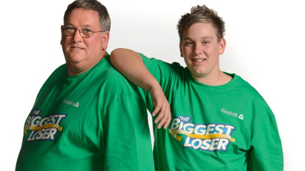 Gerald Nester, left, and his son Todd battle the bulge after Todd revealed his troubles with bullies.