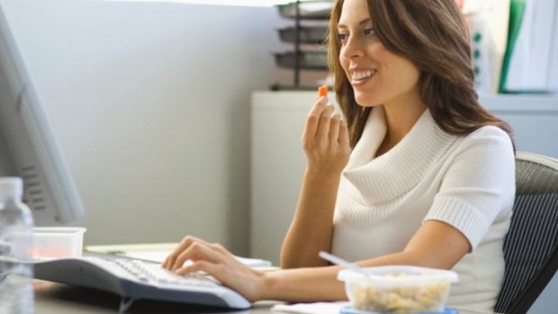 Eating at your desk can increase chances of obesity.