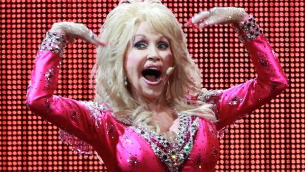 It's showtime: Dolly Parton performs for Melbourne crowds during her last tour.
