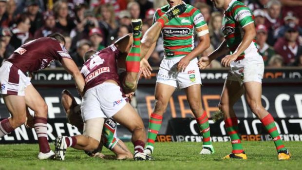 Charged: Richie Fa'aoso will face the judiciary after being charged with two lifting tackles on Souths' Greg Inglis on Friday night.