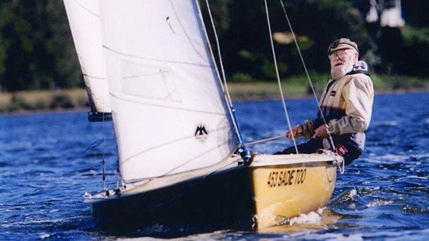 Passionate sailor ... Ashley Chapman in his beloved dinghy.