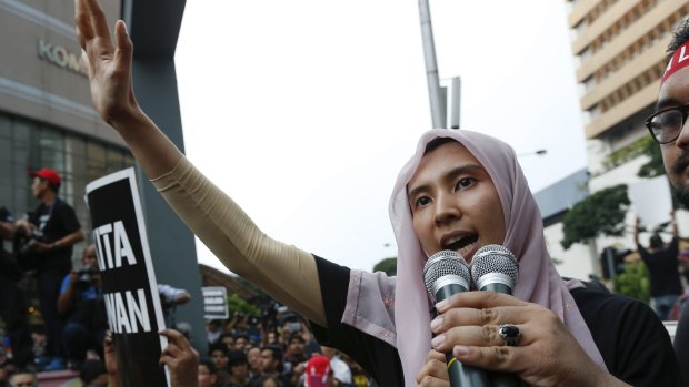 Nurul Izzah Anwar at a protest this month.