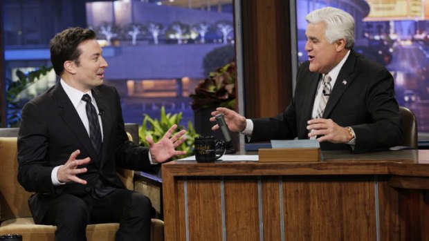 End of an era ... Jimmy Fallon, left, to replace Jay Leno on <i>The Tonight Show</i>.