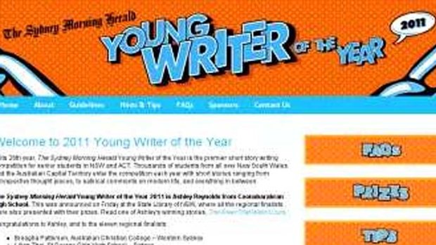 A cached page of the SMH Young Writer website currently offline.