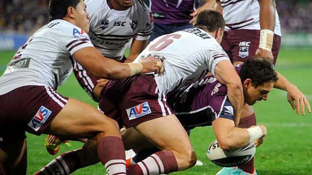 Dropshot ... Billy Slater's controversial try last night.