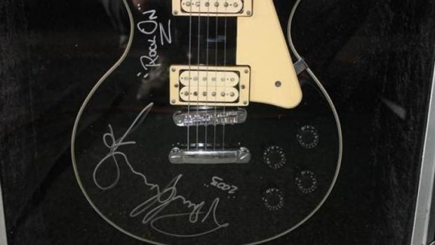 One of the guitars stolen from Manly West.