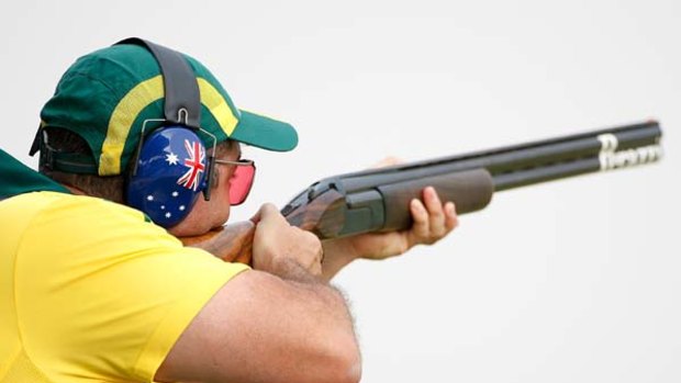 Michael Diamond of Australia takes aim.