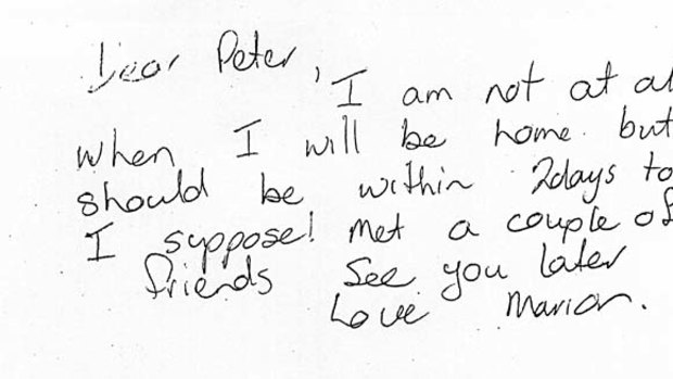 Haunting letter ...  Marion Sandford was 23 when she mailed a note to her brother's flat in Sydney.