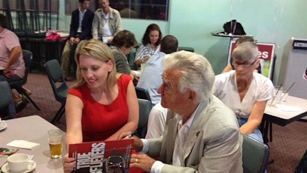 Former prime minister Bob Hawke in Queensland to support Anna Bligh and state Labor MP for the seat of Ashgrove, Kate Jones.