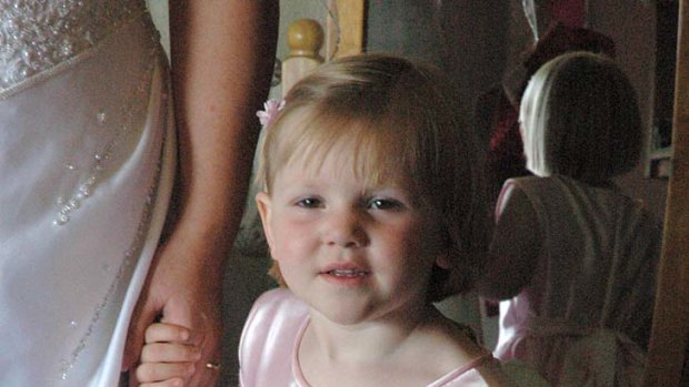 Darcey Freeman as a flowergirl at her aunt and uncle's wedding in September, 2006.