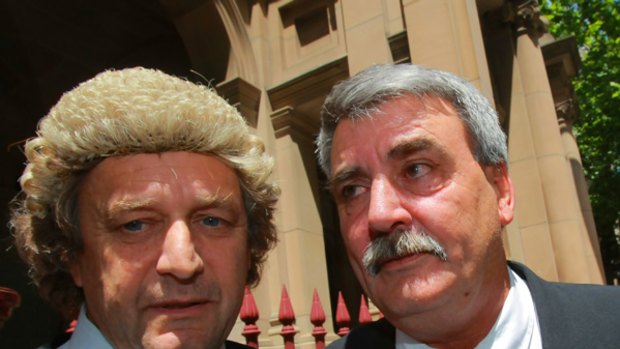 Graeme King at the Supreme Court with his lawyer Howard Mason.