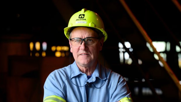 Electrode division manager Darrel Linke has worked at the Alcoa plant for 35 years.