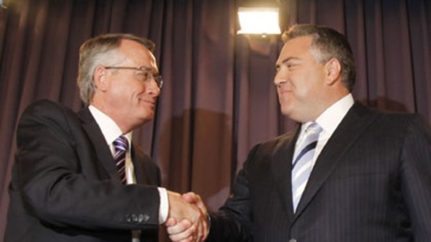 At the National Press Club yesterday ... Wayne Swan braced for a tirade, which Joe Hockey declined to provide.