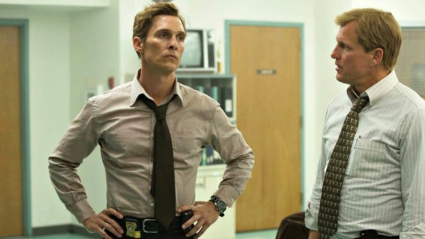 Matthew  McConaughey and Woody Harrelson in HBO's  <i>True Detective</i>.