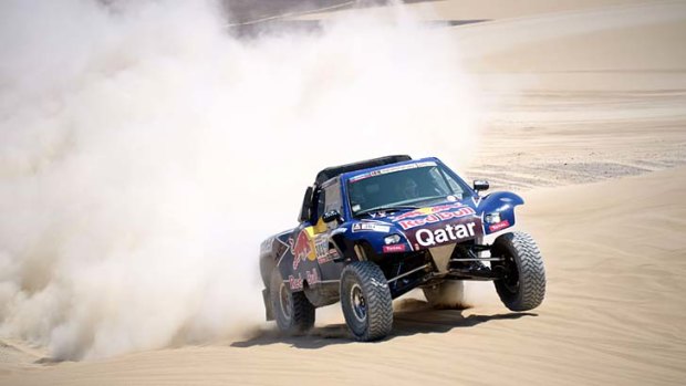 Carlos Sainz competes during stage three of the Dakar Rally.