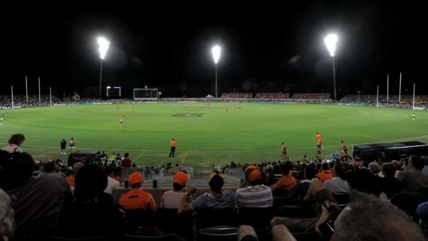 Manuka Oval, under lights, is a selling point for a Canberra team to play in the national competition.
