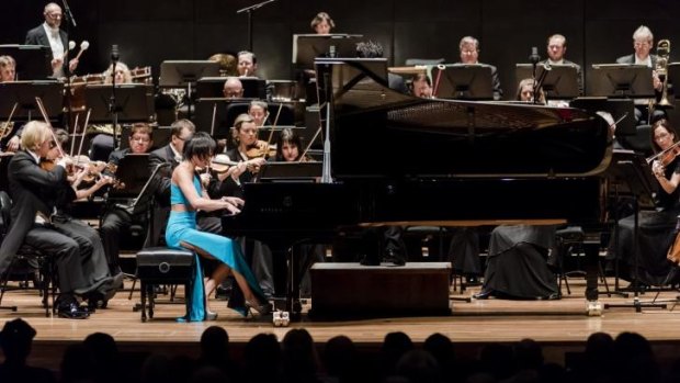 Pianist Yuja Wang performs with the Melbourne Symphony Orchestra. 