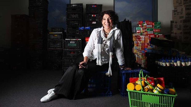 Full to the brim:  OzHarvest founder Ronni Kahn in one of the food storing rooms.