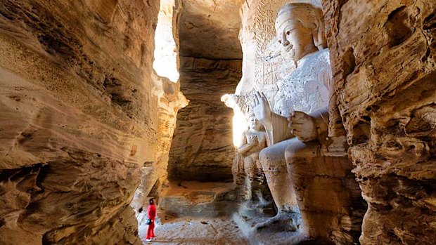 The Yungang Grottoes in Datong, China.