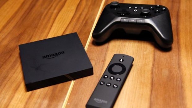 New player: Amazon Fire TV set top box, remote and game controller.