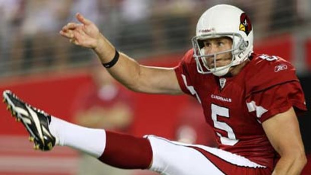 Ben Graham puts his mighty left boot to work for the Arizona Cardinals.