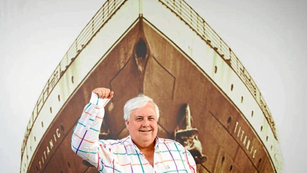 Billionaire Clive Palmer spruiking his pet project, Titantic II.