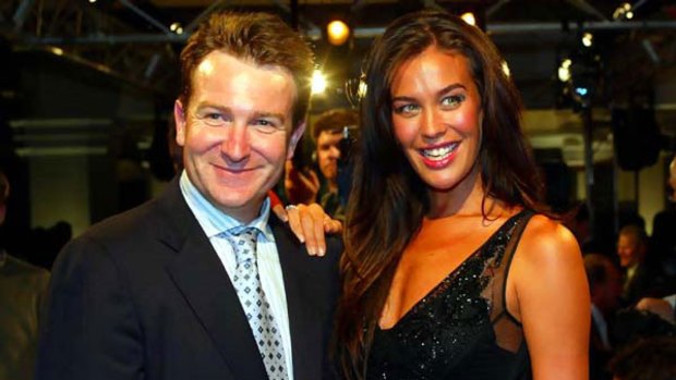 Mark McInnes with Megan Gale. <i>Picture: Peter Morris</i>