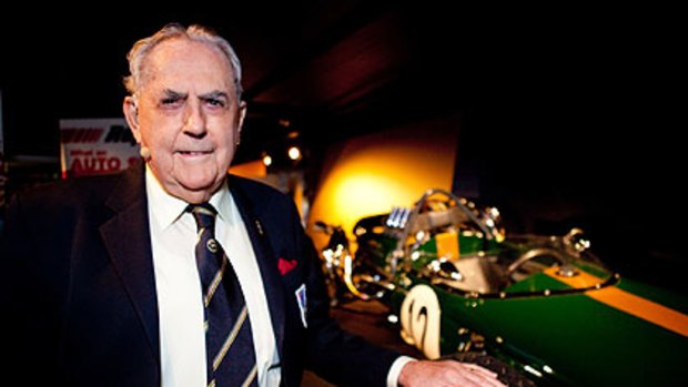 Sir Jack Brabham at the National Sports Museum yesterday.