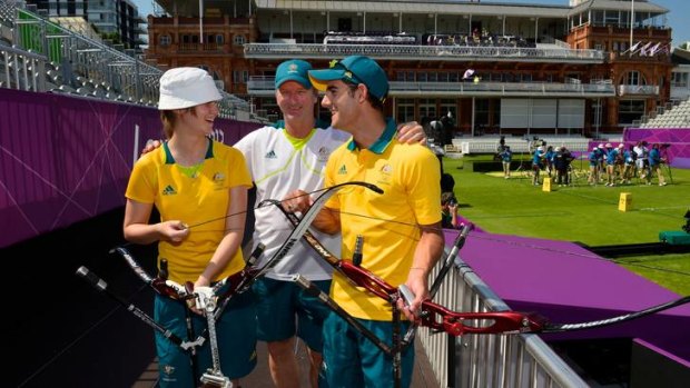 Baggy green and gold ... Steve Waugh is with the Australian Olympic team in London as an athlete liaison officer.