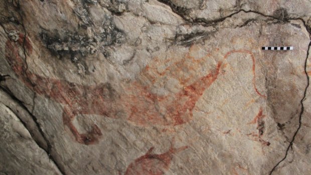 The yam-like motif, found in a cavern near Lawley River, dates back to the height of the last glaciation. 