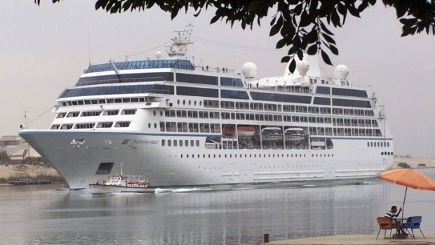 The Azamara Quest, pictured in 2010, has docked in Sandakan two days after a fire that injured five crew .