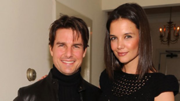 Undergoing Scientology 'auditing' ... Katie Holmes attends a Golden Globes party with husband Tom Cruise in January.