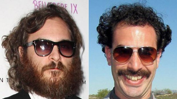 Joaquin Phoenix and Borat.