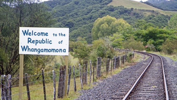 The railway line into the Forgotten World enters the Republic of Whangmomona.
