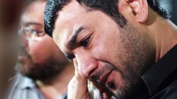 Tragedy ... Oday El Ibrahimy is distraught at the loss of his relatives.