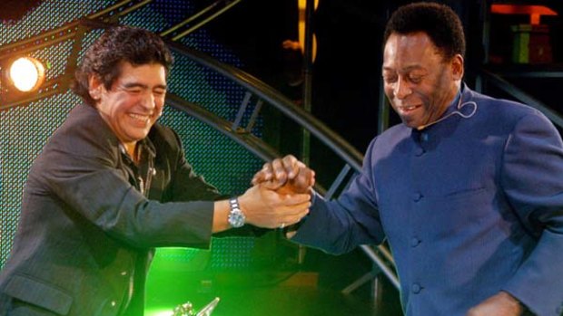 When they were friends ... Diego Maradona, left, pictured with Pele in 2005.