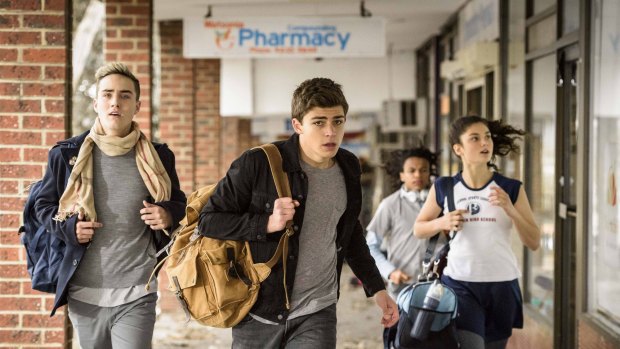 Jesse (Jordie Race-Coldrey), Heath (Joe Klocek), Luke (Kamil Ellis) and Nicco (Luca Sardelis) in <i>Nowhere Boys: Two Moons Rising.</i>