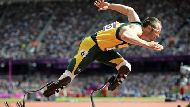 The blade runner: Oscar Pistorius of South Africa fought to compete at the London Olympics with carbon-fibre prosthetic legs.