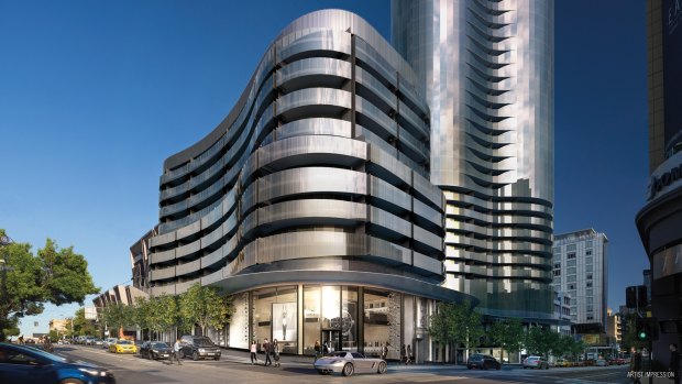 An artist's impression of the Capitol Grand development at the corner of Chapel Street and Toorak Road. 