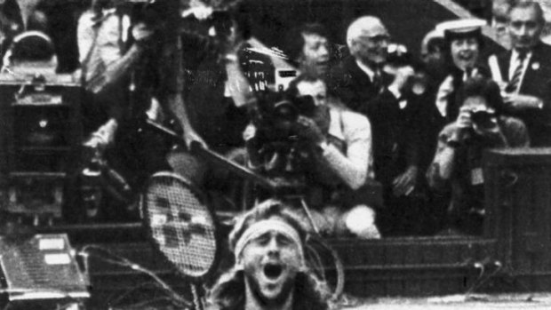 Bjorn Borg after defeating John McEnroe in the 1980 Wimbledon final.