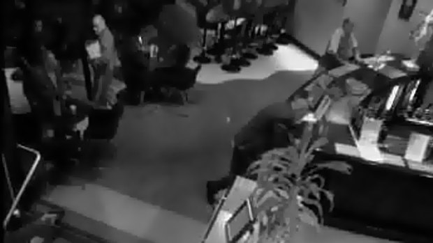 A security image of the shooting of Bert Wrout at the Brunswick Club.