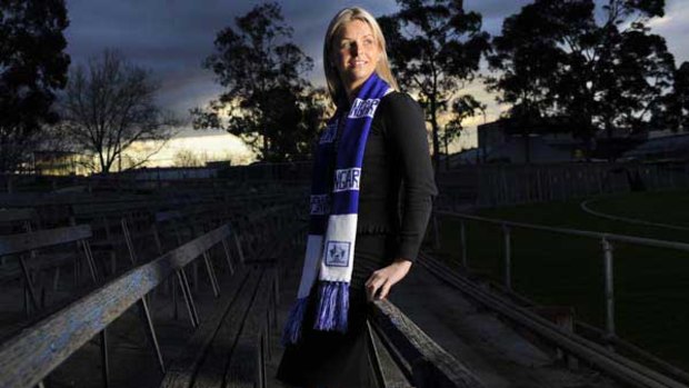 Bo Briedis, 30, investment banker and daughter of a North Melbourne legend. <i>Picture: Wayne Taylor</i>