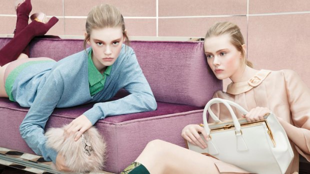 Teen scene ... Ondria Hardin, left, features in Prada's autumn/winter 2012 campaign.