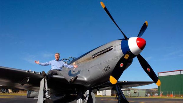 Birthday gift ... Leon Kane-Maguire enjoyed a flight on a P51 Mustang.