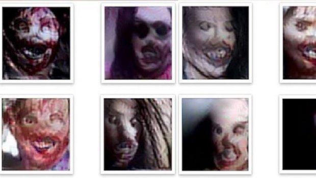 The eight scariest faces produced by the Nightmare Machine as voted by the public.