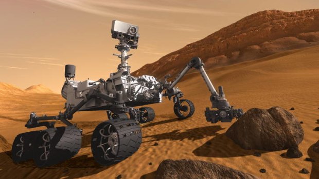 An artist's impression of NASA's planetary rover, Curiosity.