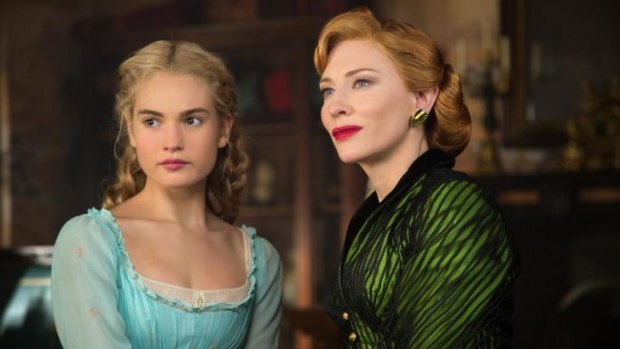 Lily James is Cinderella and Cate Blanchett is the Stepmother in Disney's <i>Cinderella</i>.